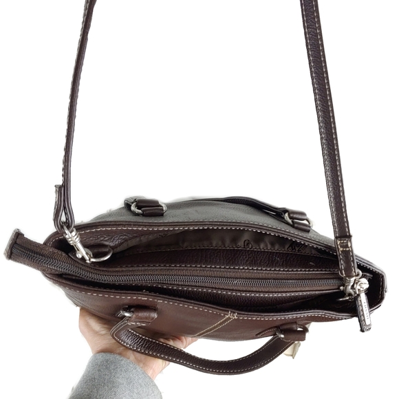 Fossil Lightly Pebbled Brown Leather Crossbody/Shoulder Bag - Picture 7 of 10